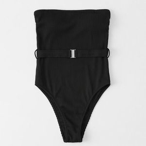 Abercrombie & Fitch Ribbed Belted One Piece Swimsuit